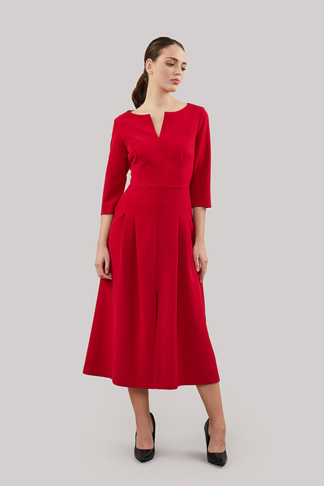 Μοναδικό φόρεμα σε  κρεπ ελαστικό ύφασμα κοκκινο