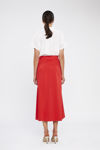 Σταυρωτή φούστα από βαμβακερή ελαστική καμπαρτίνα σε άλφα γραμμή κοκκινο