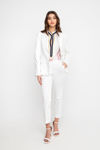 Best seller BELLA P. παντελόνι chinos σε εξαιρετική βαμβακερή καπαρντίνα λευκο