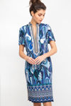 Φόρεμα viscose σε υπέροχο εμπριμέ στα χρώματα του Αιγαίου. μπλε