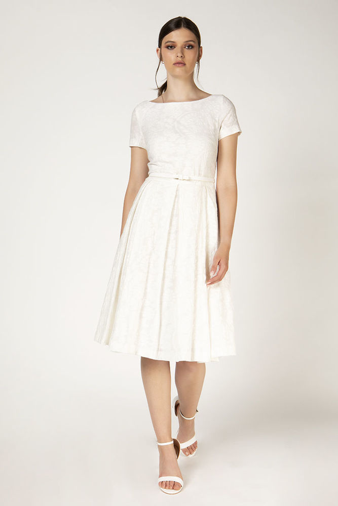 Picture of Princess dress with embossed flowers WHITE