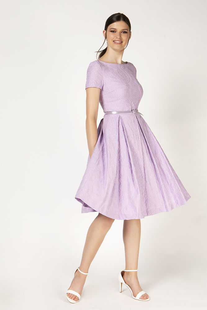 Picture of Princess dress with embossed flowers PURPLE