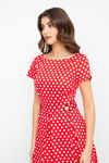 Princess φόρεμα σε polka dot μοτίβο κόκκινο - άσπρο από ελαστικο κοκκινο