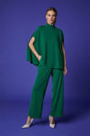 Picture of Scarf blouse in fine crepe with openings for sleeves. GREEN