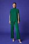 Picture of Scarf blouse in fine crepe with openings for sleeves. GREEN
