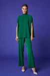 Picture of Scarf blouse in fine crepe with openings for sleeves. GREEN