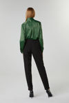 Picture of Slim-fit stretch crepe pants with a zipper BLACK