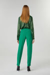 Picture of Slim-fit stretch crepe pants with a zipper GREEN