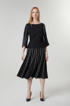 Picture of Superior blouse with a bateau neckline BLACK
