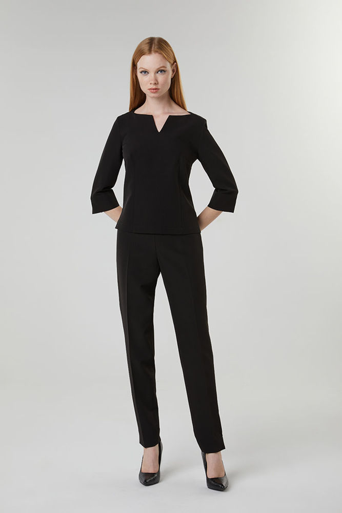 Picture of Stylized top in stretch crepe BLACK