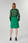 Picture of Green-black satin micro print blouse GREEN