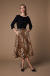 Picture of Chic midi dress in a combination of black and leopard print TYPE