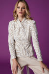 Picture of Lovely blouse in jacquard printed knit fabric BEIGE