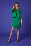 Picture of A-line dress in brocade fabric with short sleeves GREEN
