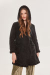 Picture of Overcoat in double-faced chenille knit-sheep BLACK