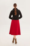 Picture of Midi flared skirt in crepe diagonal elastic RED