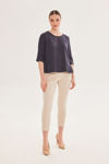 Picture of Blouse in viscose with a side cut BLUE