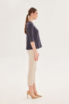 Picture of Blouse in viscose with a side cut BLUE