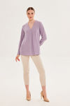 Picture of Long blouse with V-neck and cuffed sleeves LILA