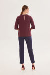 Picture of V-neck blouse in front cut viscose BORDEAUX