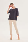 Picture of V-neck blouse in front cut viscose BLUE