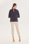 Picture of V-neck blouse in front cut viscose BLUE