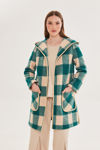 Picture of Casual plaid coat in thick velo GREEN