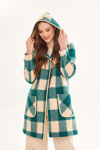 Picture of Casual plaid coat in thick velo GREEN