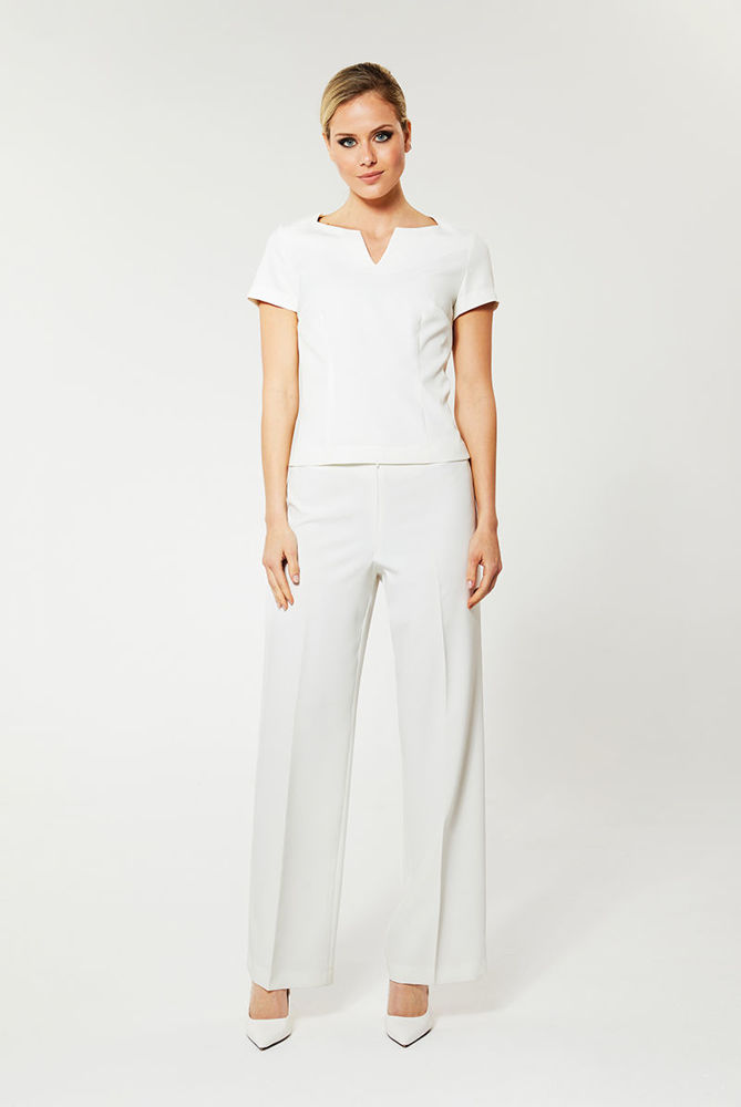 Picture of Crepe pants in crepe elastic ECRU