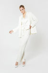 Picture of Ecru long straight jacket without lining VANILIA