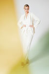 Picture of Ecru long straight jacket without lining VANILIA