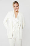 Picture of Ecru long straight jacket without lining VANILIA