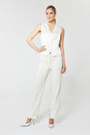 Picture of Off-white straight-leg trousers in a lovely embossed sagre fabric VANILIA