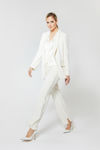 Picture of Off-white straight-leg trousers in a lovely embossed sagre fabric VANILIA