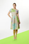 Picture of Princess dress in floral print from crepe elastic LIME