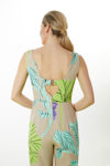 Picture of Floral print jumpsuit made of elastic crepe LIME