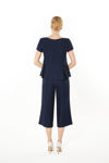 Picture of Cropped trousers in very good quality boucle cotton BLUE