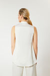 Picture of Sleeveless blouse in viscose satin ECRU