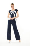 Picture of Crepe pants in crepe elastic BLUE