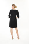 Picture of Dress in viscose with hand-embroidered flower BLACK