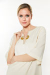 Picture of Dress in viscose with hand-embroidered flower VANILIA