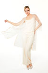Picture of Exquisite straight-leg, beltless, zip-front trousers VANILIA