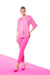 Picture of Blouse in fine cool viscose fabric with short sleeves FUCHIA