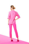 Picture of Blouse in fine cool viscose fabric with short sleeves FUCHIA