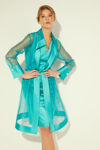 Picture of Women's fitted dress in heavy satin stretch GREEN