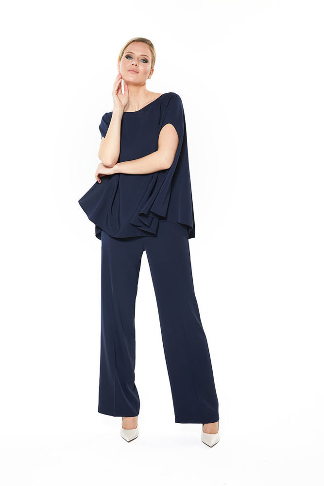 Picture of Handkerchief blouse in fine crepe BLUE