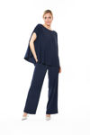 Picture of Crepe pants in a straight line BLUE