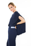 Picture of Crepe pants in a straight line BLUE