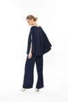 Picture of Crepe pants in a straight line BLUE