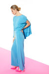 Picture of Crepe pants in a straight line TURQUOISE